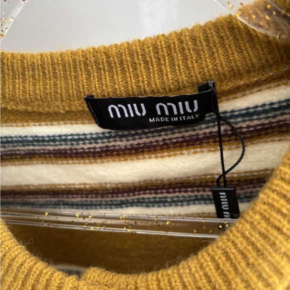 Miu Miu Yellow Striped Cardigan - Picture 5 of 5